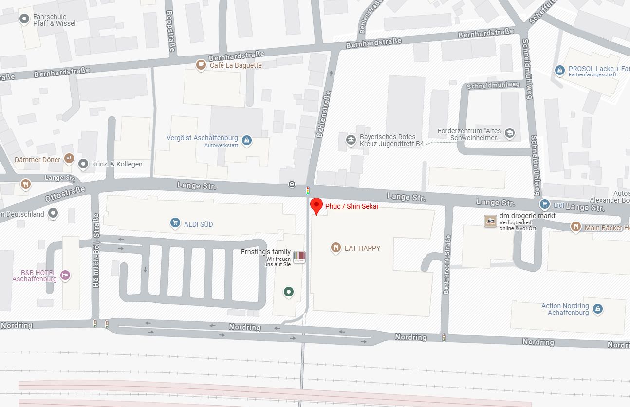 Shin Sekai Aschaffenburg - Google Maps Karte Anfahrt